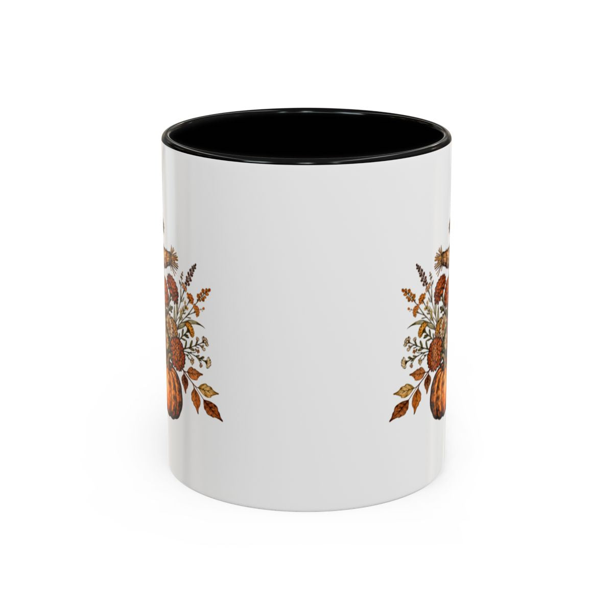 Autumn Floral Design Black Inside Accent Mug