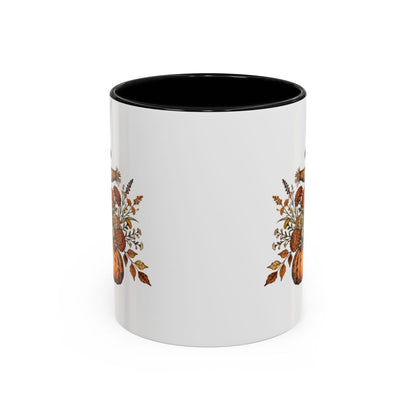 Autumn Floral Design Black Inside Accent Mug