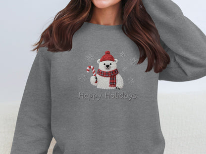 Happy Holidays Polar Bear Sweater for Christmas