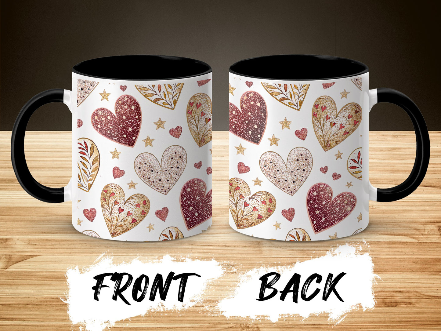 Beautifully Designed Hearts Print Coffee Mug