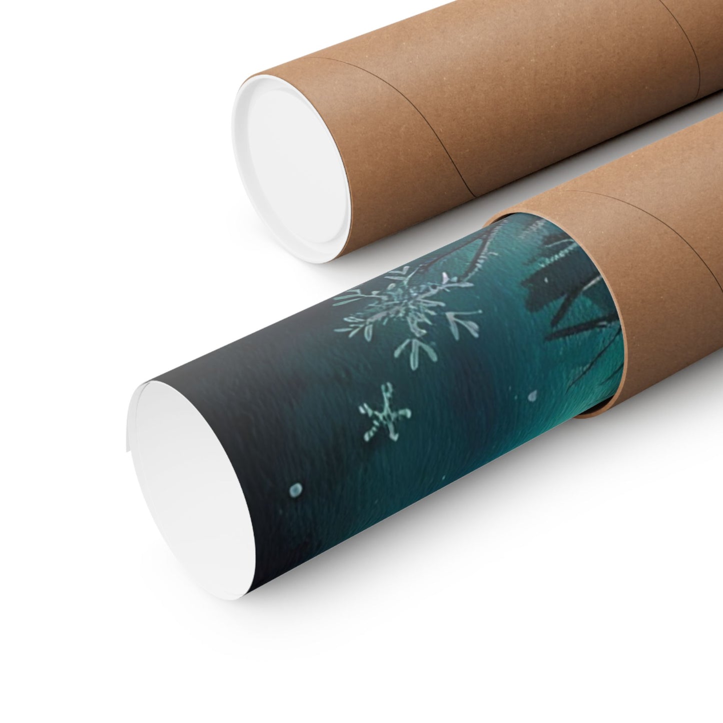Winter Forest Snowfall Watercolor Poster