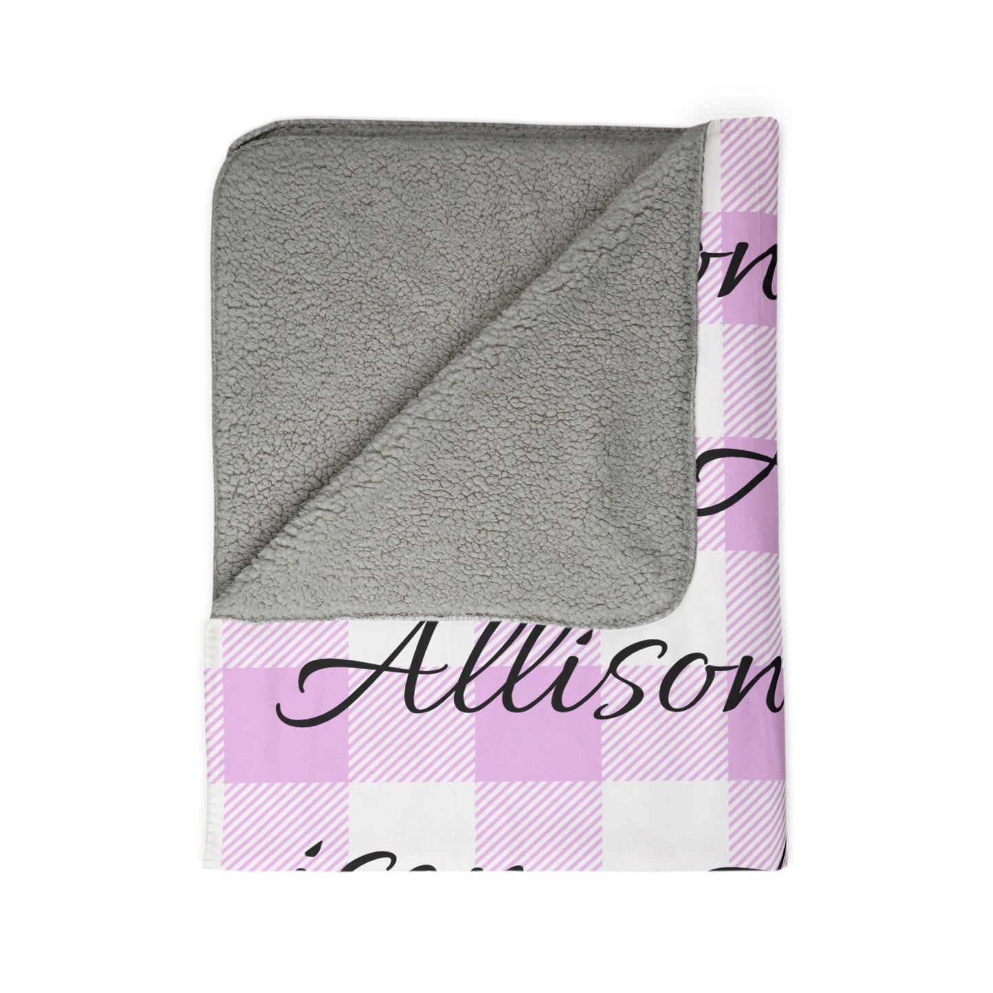 Personalized Name Pattern Sherpa Blanket