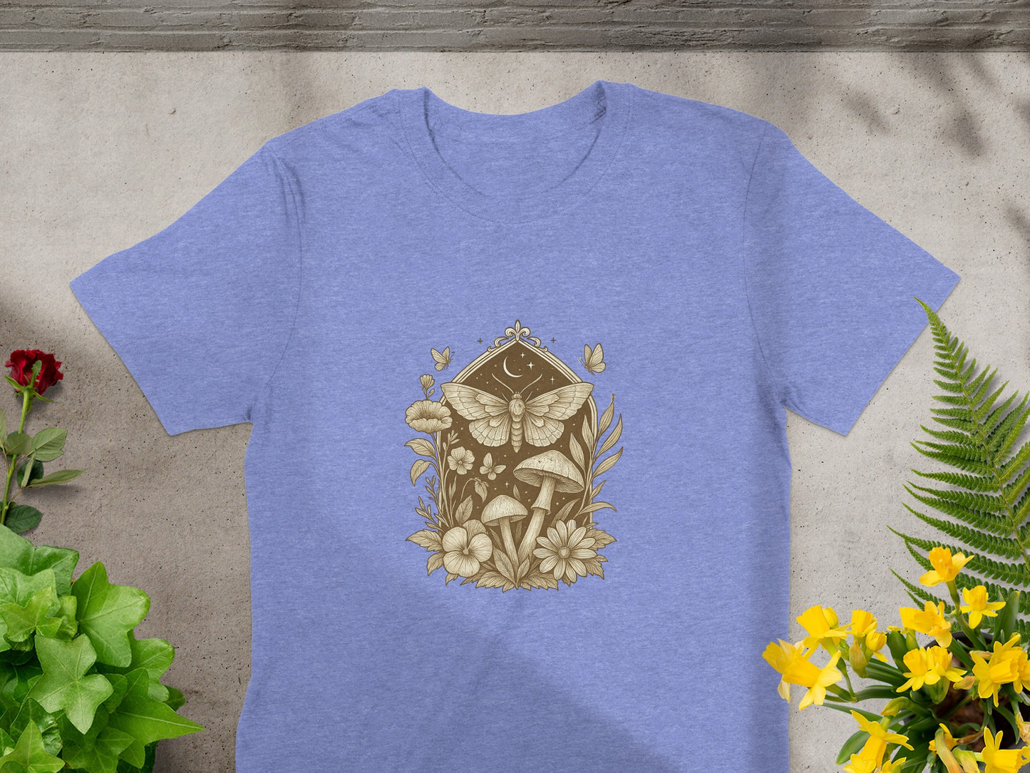 Mystical Butterfly and Mushrooms Graphic T-Shirt product