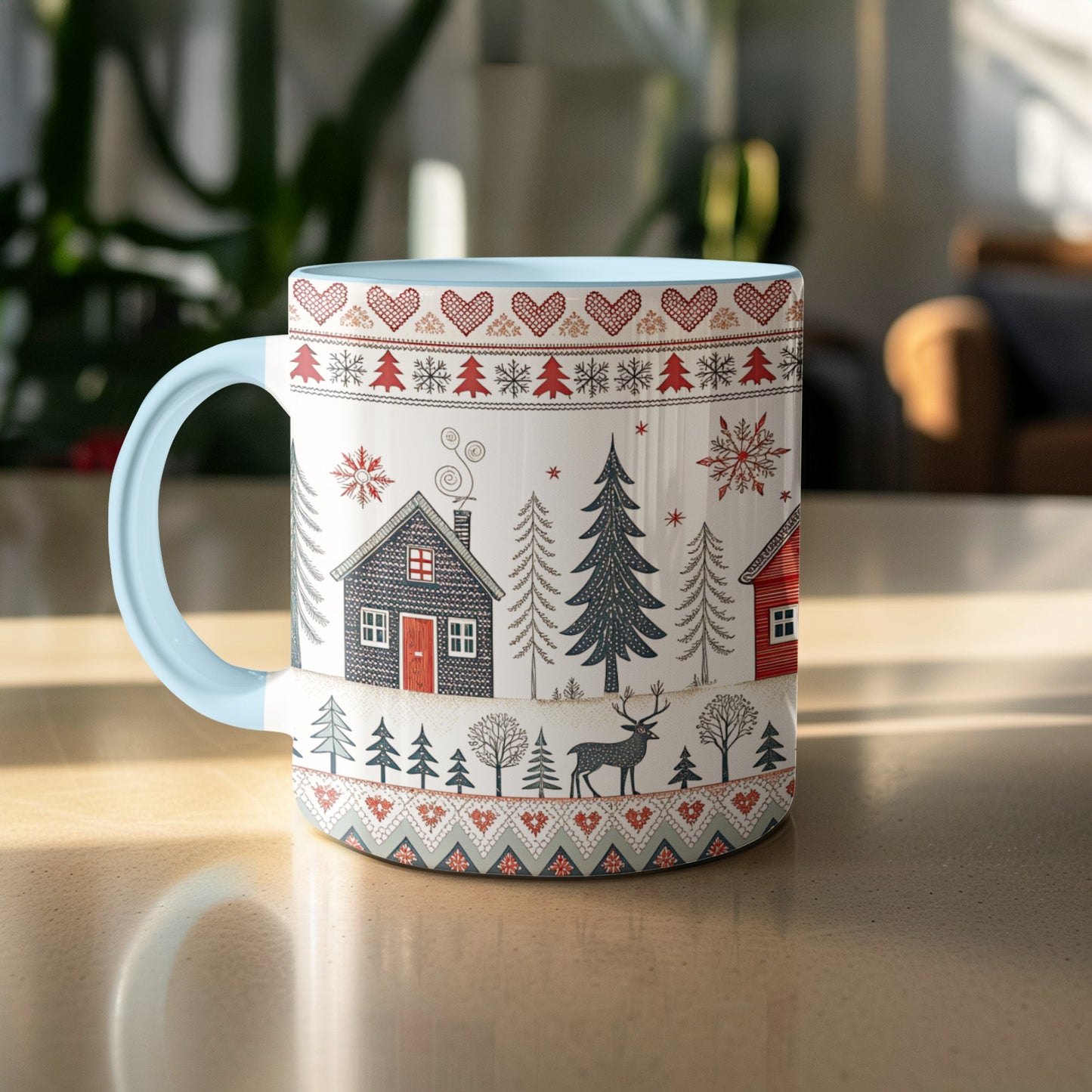 Festive Christmas House Design Ceramic Mug Product