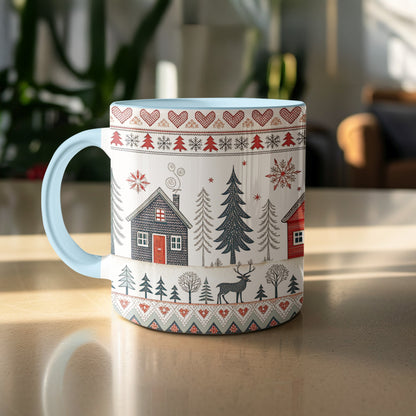 Festive Christmas House Design Ceramic Mug Product