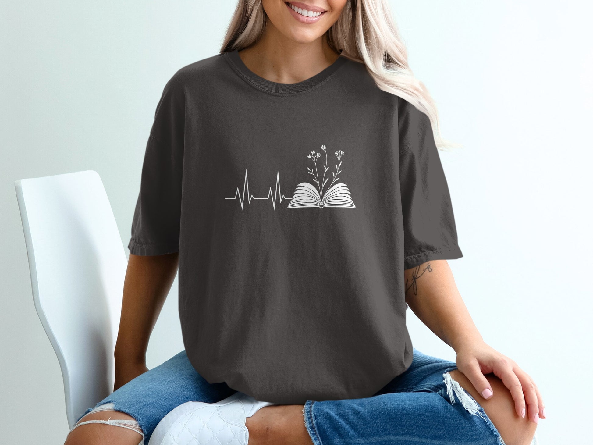Heartbeat and Blooming Book Graphic Tee product