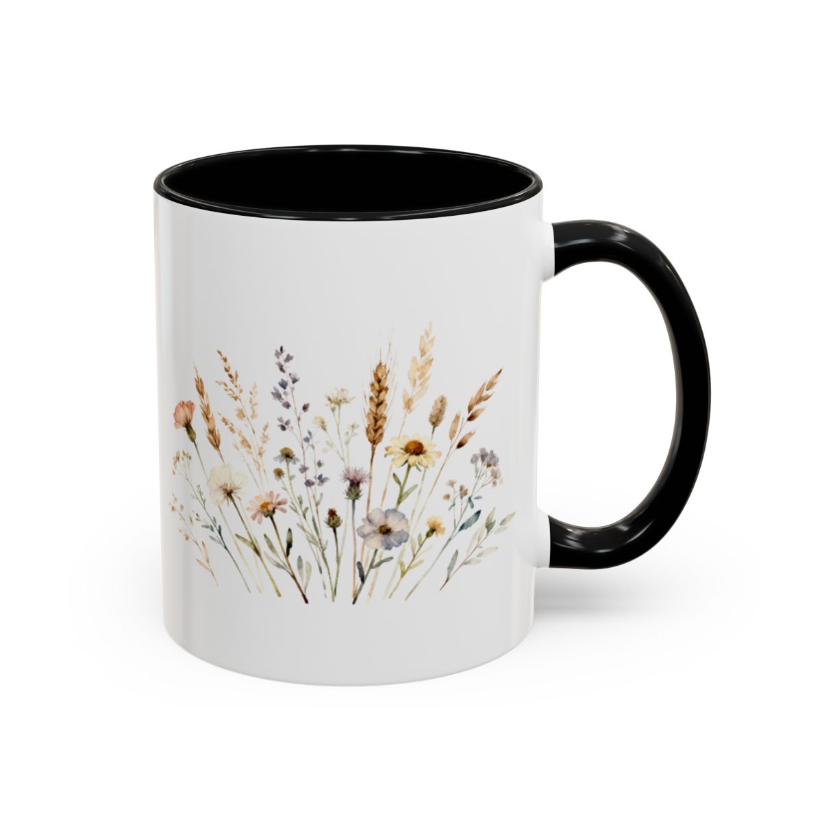 Wildflower Meadow Design Black Handle Mug product