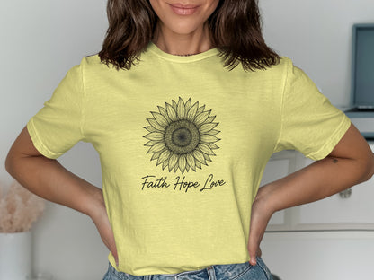 Faith Hope Love Sunflower Design Tee product type