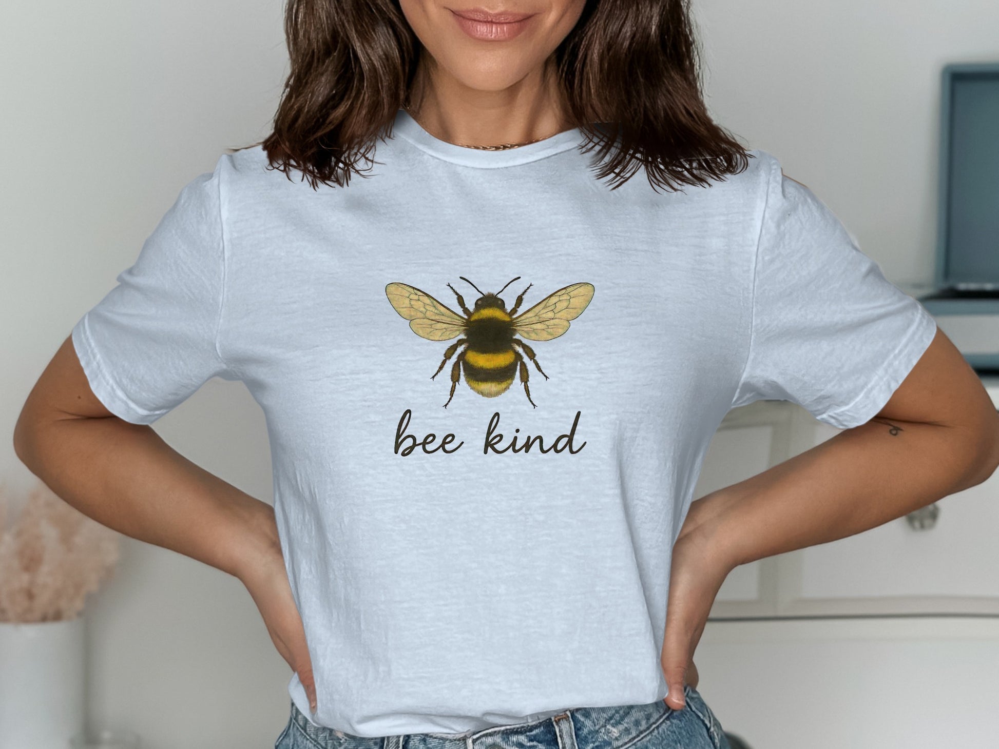 Bee Kind Graphic T-Shirt with Cute Yellow Bee product type
