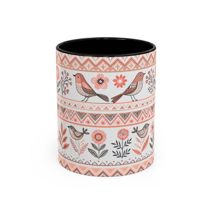 Decorative Floral Birds Pattern Ceramic Mug