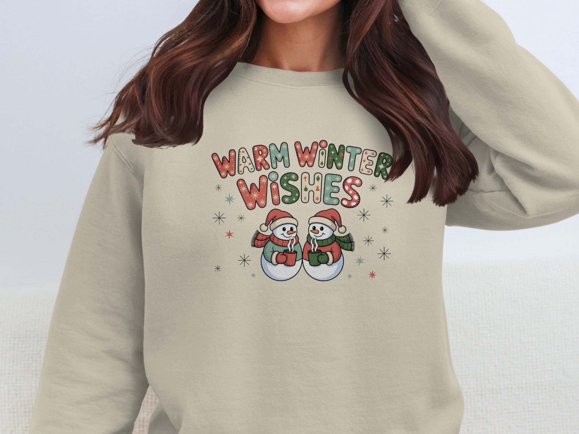 Warm Winter Wishes Snowmen Sweatshirt Holiday Top