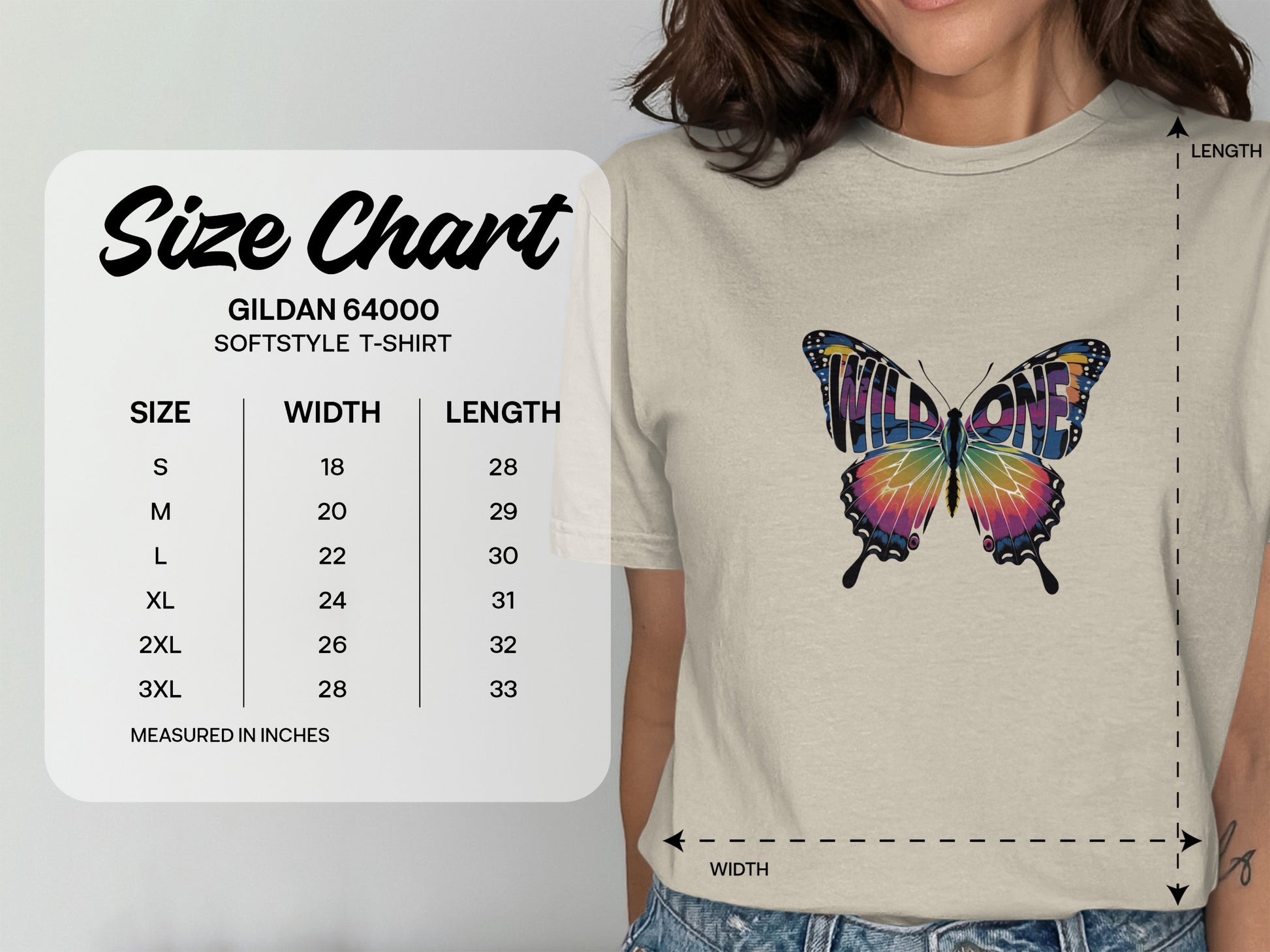 Butterfly Graphic Wild One Design T-Shirt product type