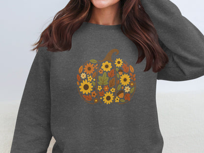 Fall Sunflower Pumpkin Graphic Long Sleeve Top