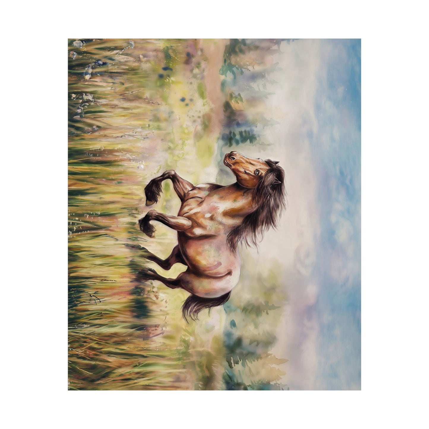 Wild Horse Watercolor Poster