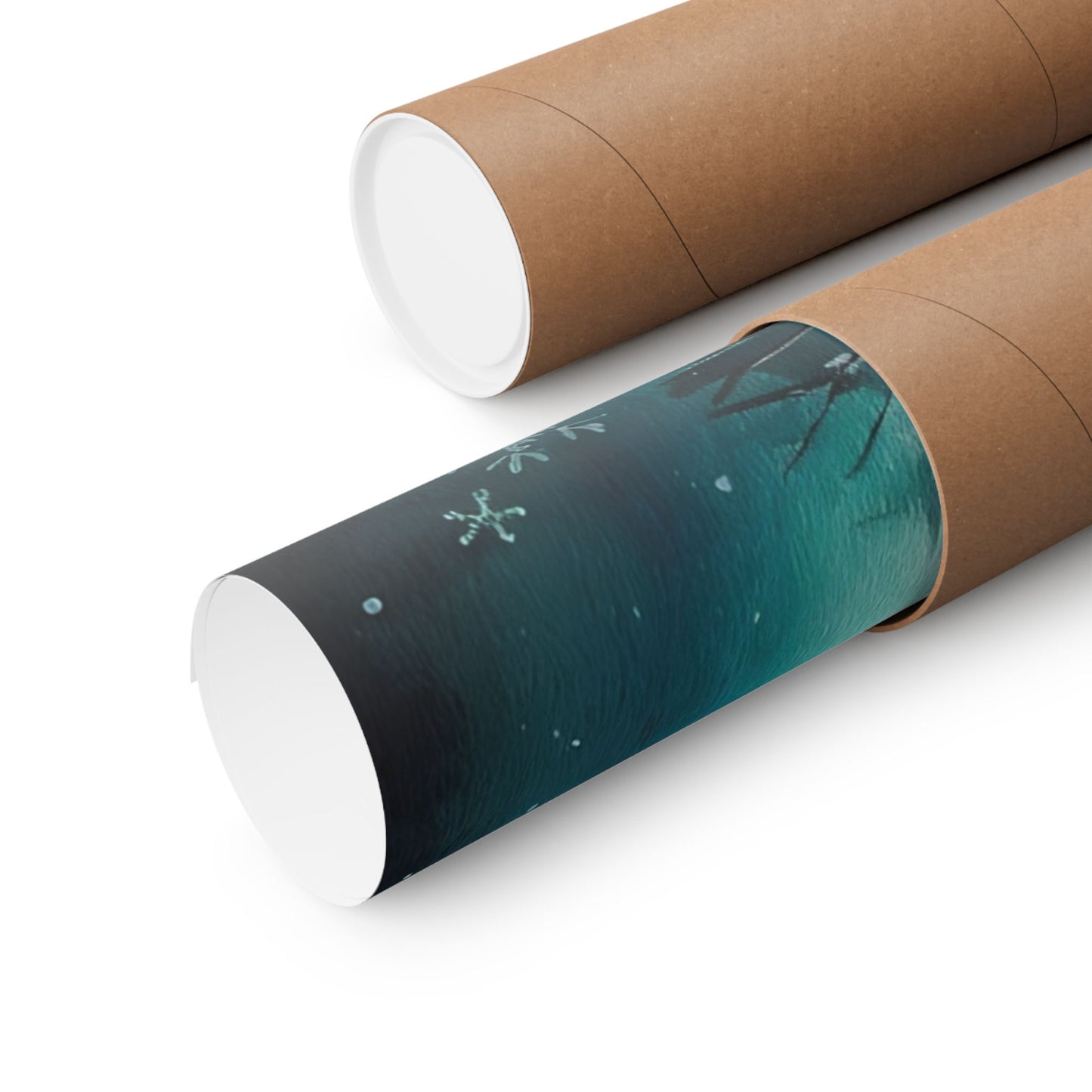 Winter Forest Snowfall Watercolor Poster