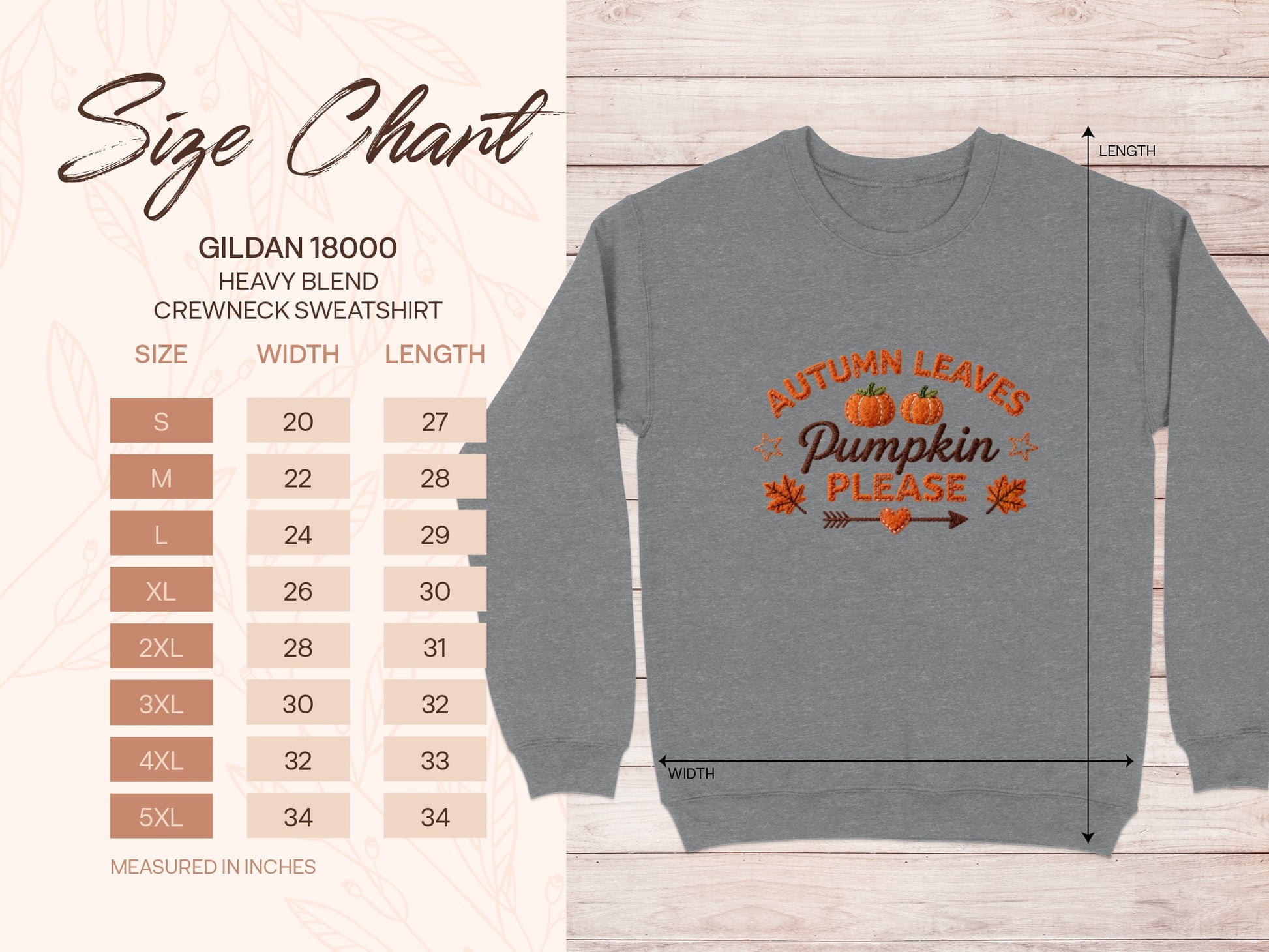 Autumn Leaves Pumpkin Please Crewneck Sweatshirt