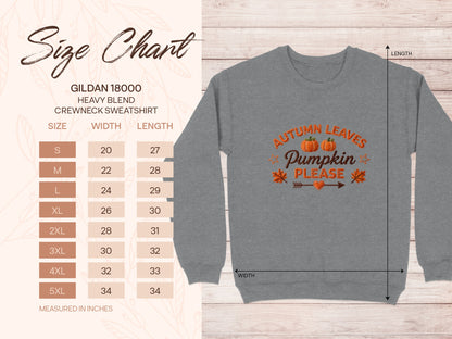 Autumn Leaves Pumpkin Please Crewneck Sweatshirt