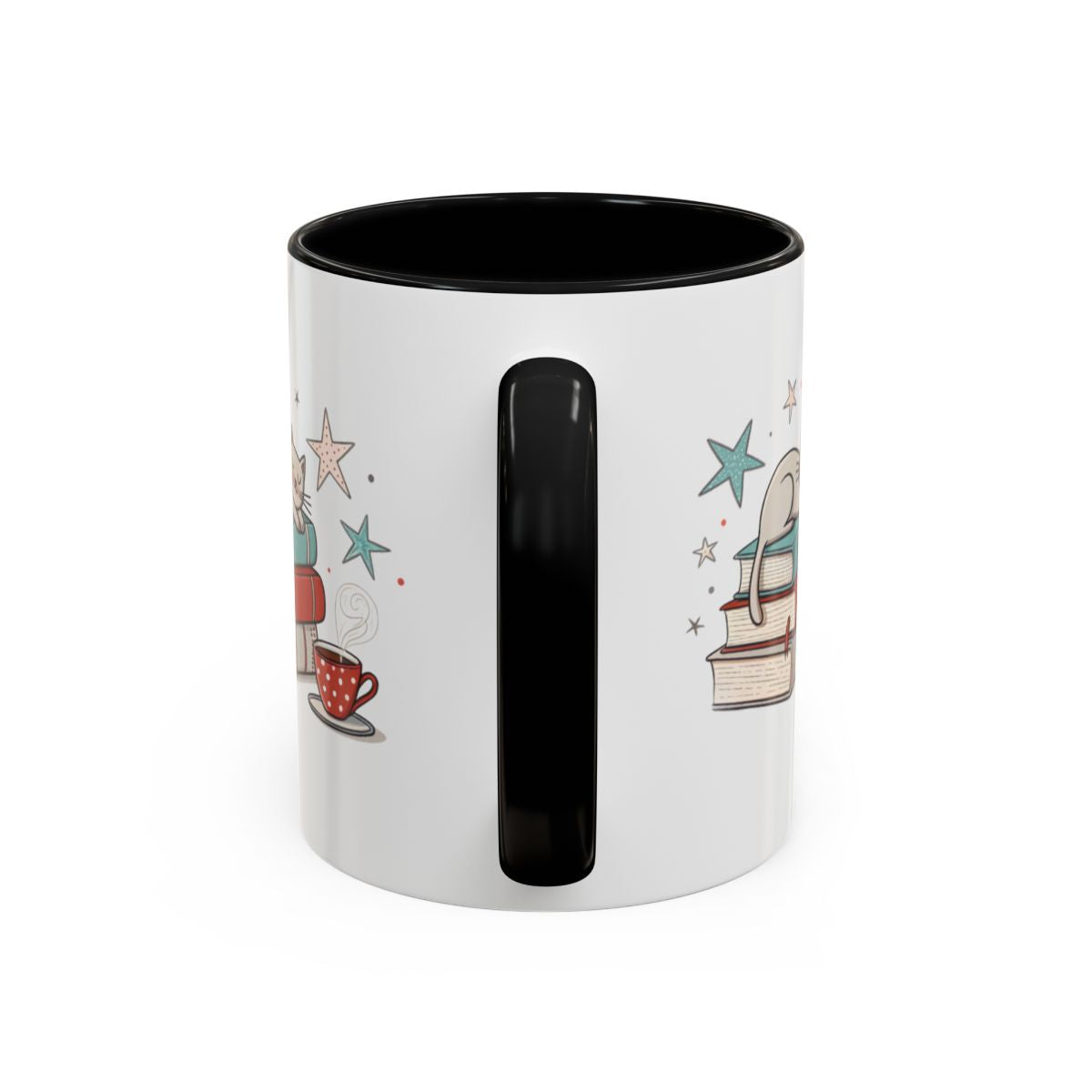 Cute Stack of Books and Cup Design Mug