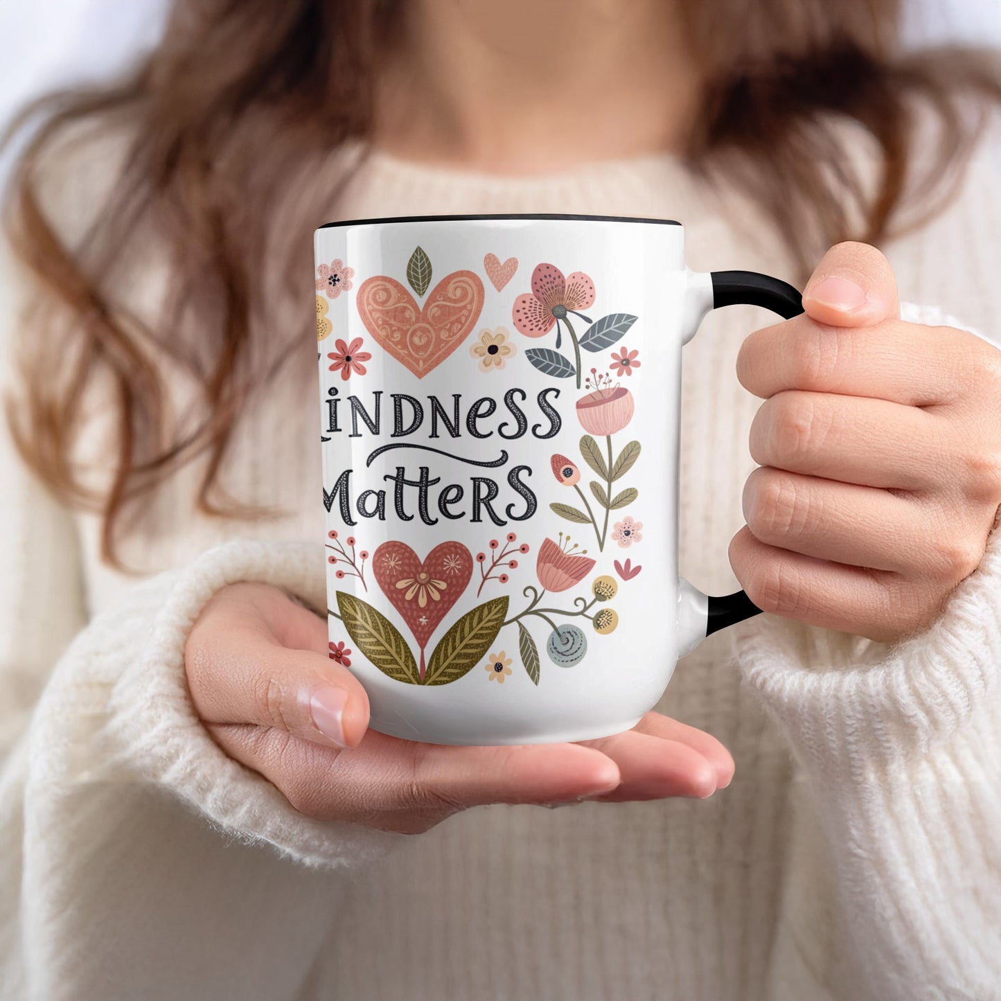 Kindness Matters With Floral Design Mug Product