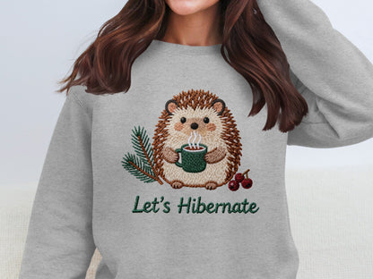 Let's Hibernate Hedgehog With Coffee Sweatshirt