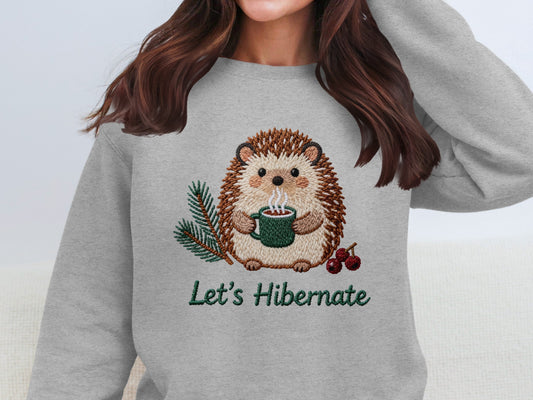 Let's Hibernate Hedgehog With Coffee Sweatshirt