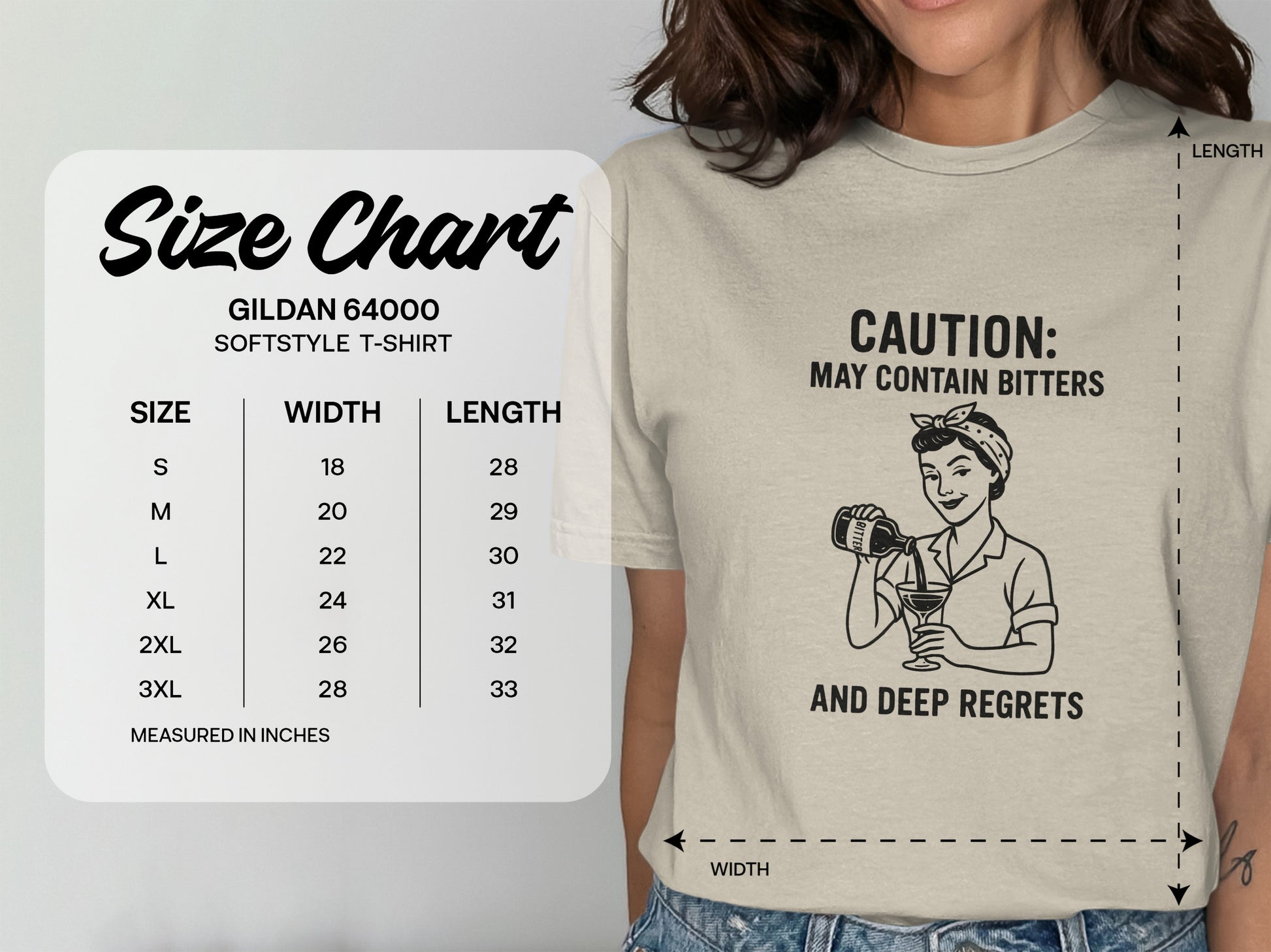 CAUTION MAY CONTAIN BITTERS AND DEEP REGRETS T-SHIRT product
