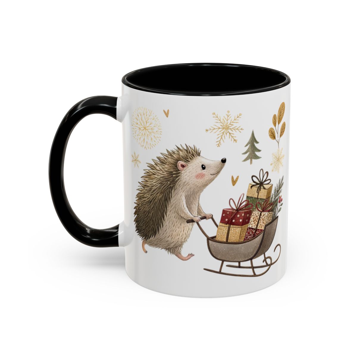 Hedgehog with Gifts Christmas Design Mug
