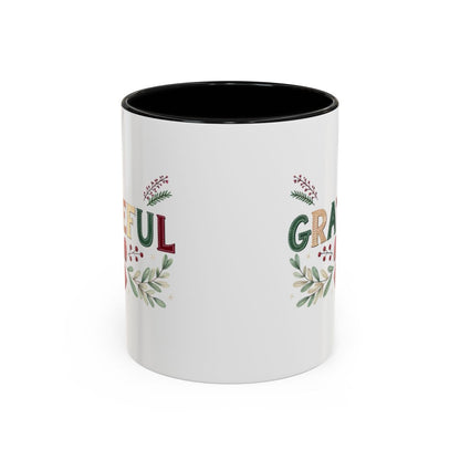 Grateful Text with Decorative Elements Coffee Mug