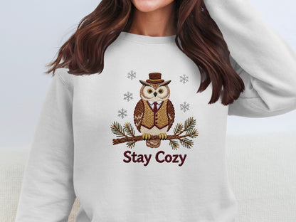 Stay Cozy Owl Graphic Print Sweatshirt product