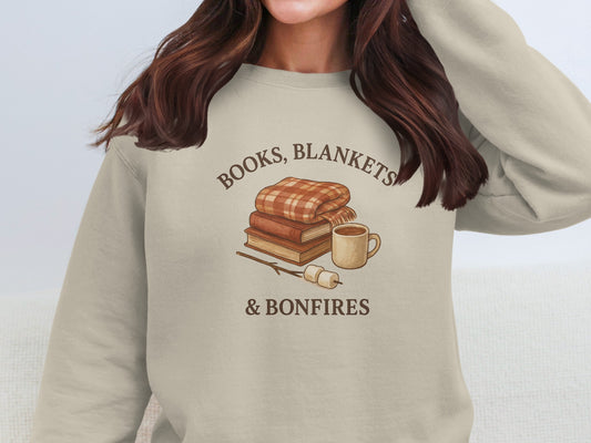 Cozy Books Blankets Bonfires Sweatshirt