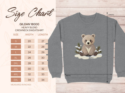 Gildan 18000 Heavy Blend Crewneck Sweatshirt Bear Design