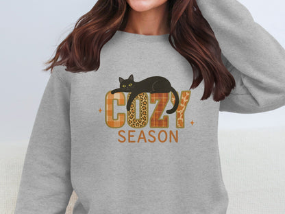 Cozy Season Sweatshirt with Cat Design Product