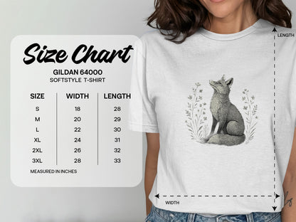 Elegant White T-Shirt with Artistic Fox Design product type