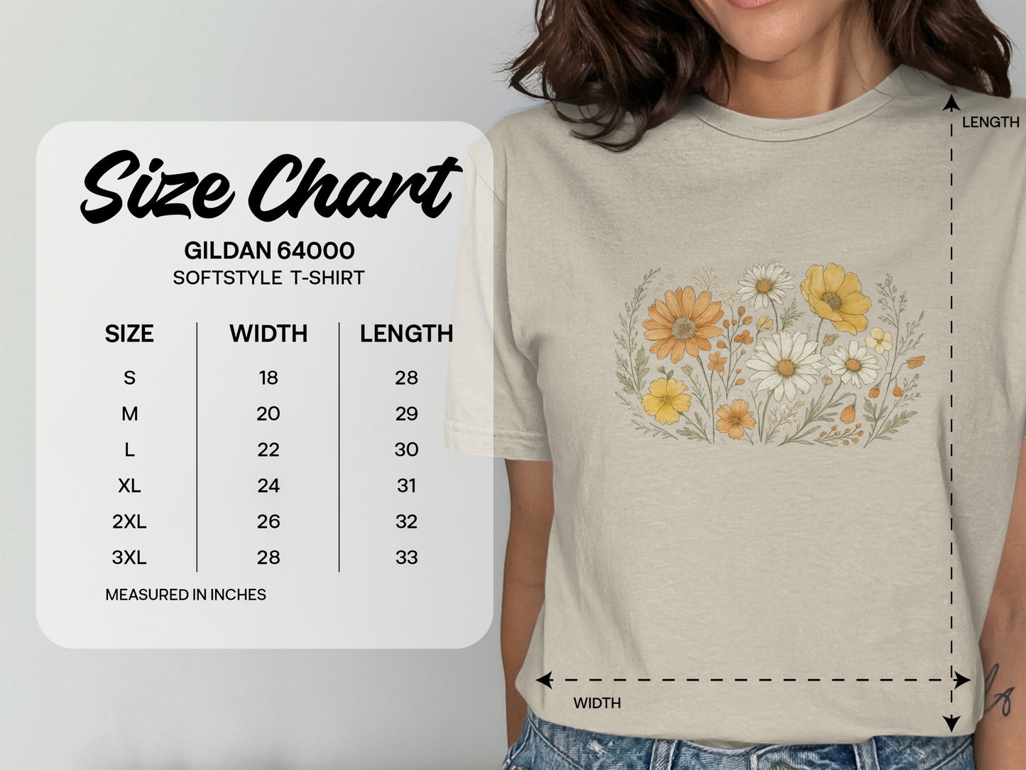 Floral Bouquet Design Softstyle T-shirt product type
