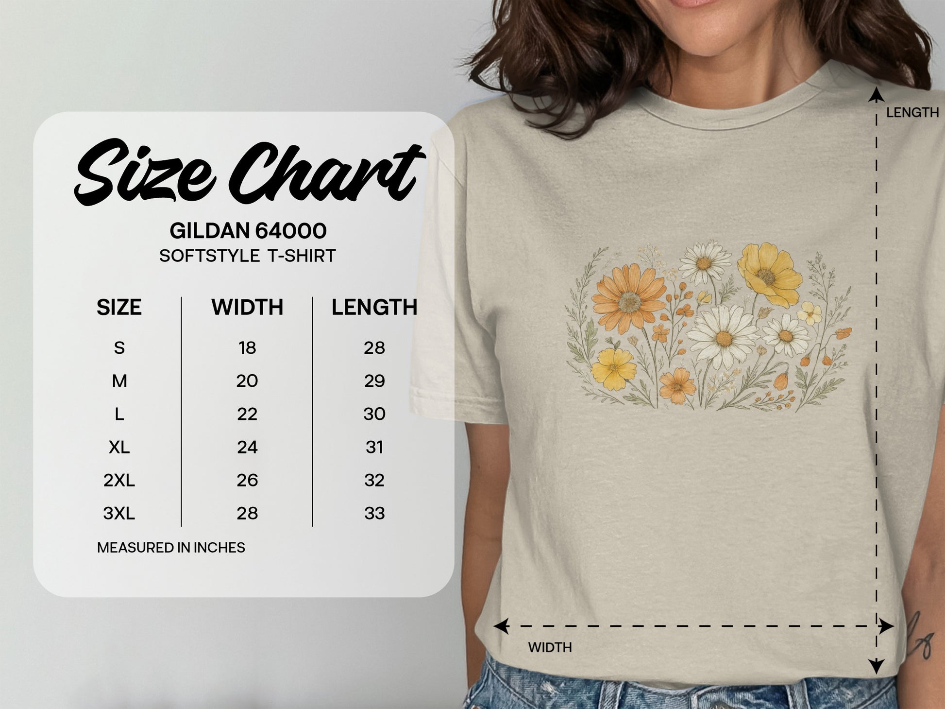 Floral Bouquet Design Softstyle T-shirt product type