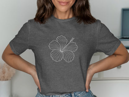 Floral Graphic Charcoal Grey T-Shirt product