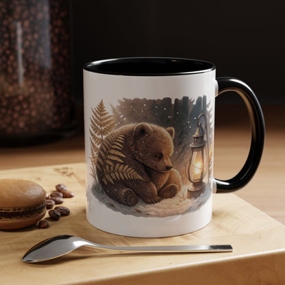 Cozy Bear with Lantern Winter Theme Mug