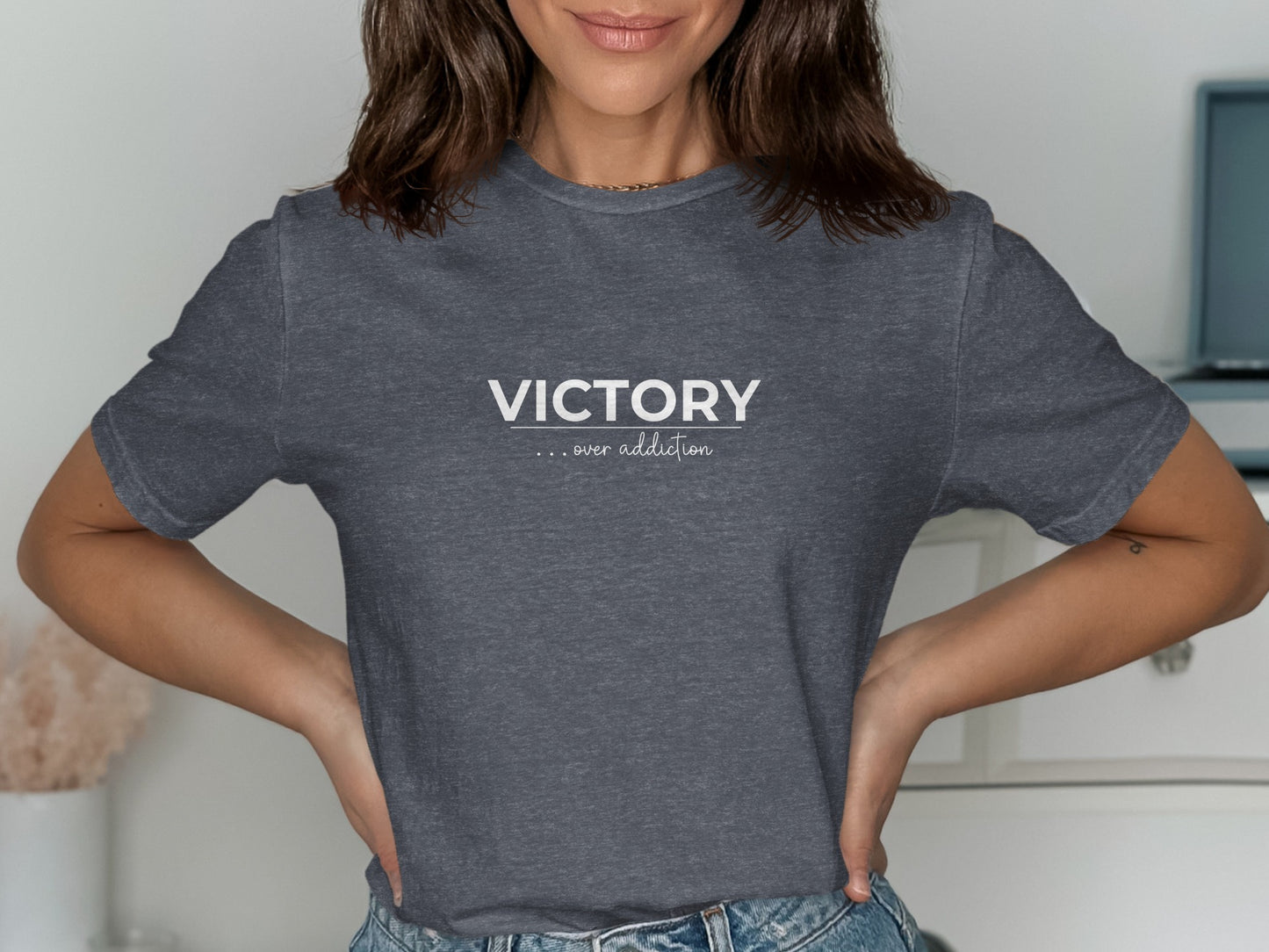 Victory Over Addiction Statement T-Shirt product