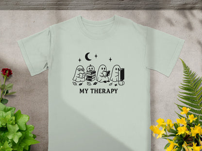 Spooky Ghosts Reading Books My Therapy Comfort T-Shirt Product
