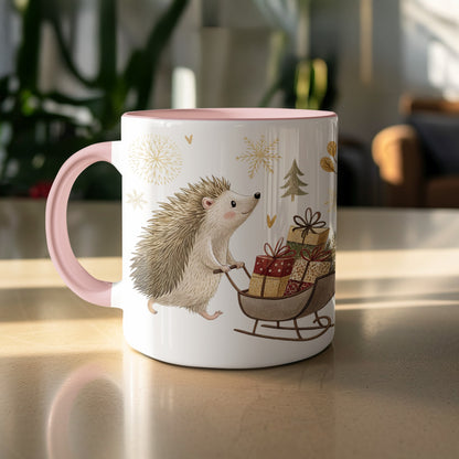 Cute Hedgehog with Christmas Gifts Mug