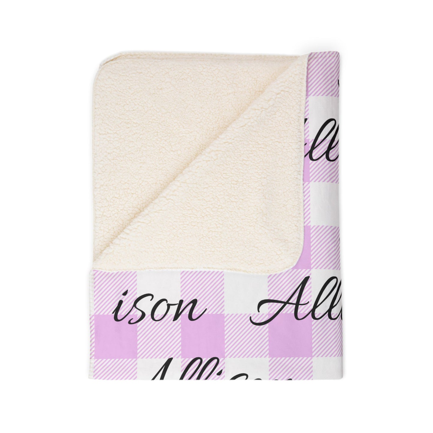 Personalized Name Pattern Sherpa Blanket