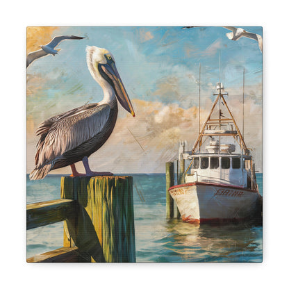 Peliguin On Pier Wall Art