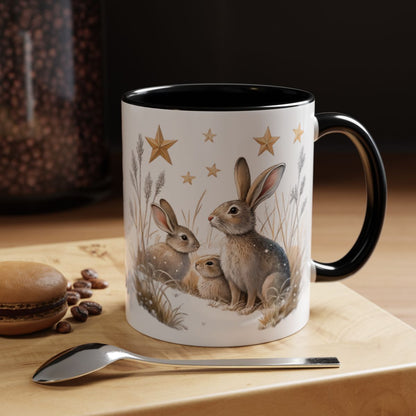 Adorable Bunnies and Stars Design Mug