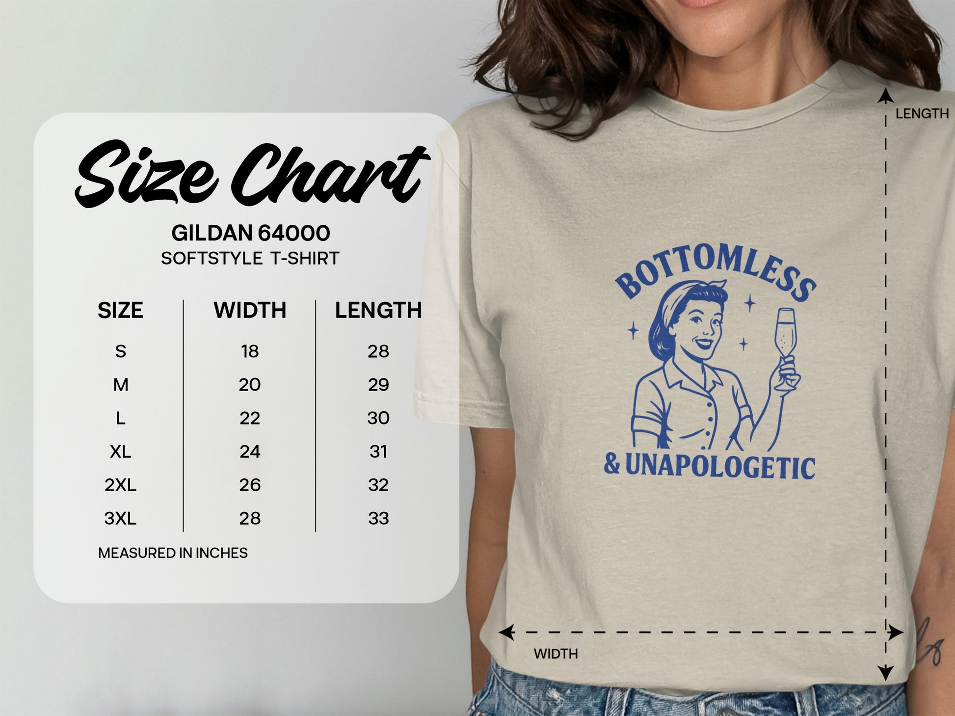 Bottomless and Unapologetic Graphic T-Shirt product type