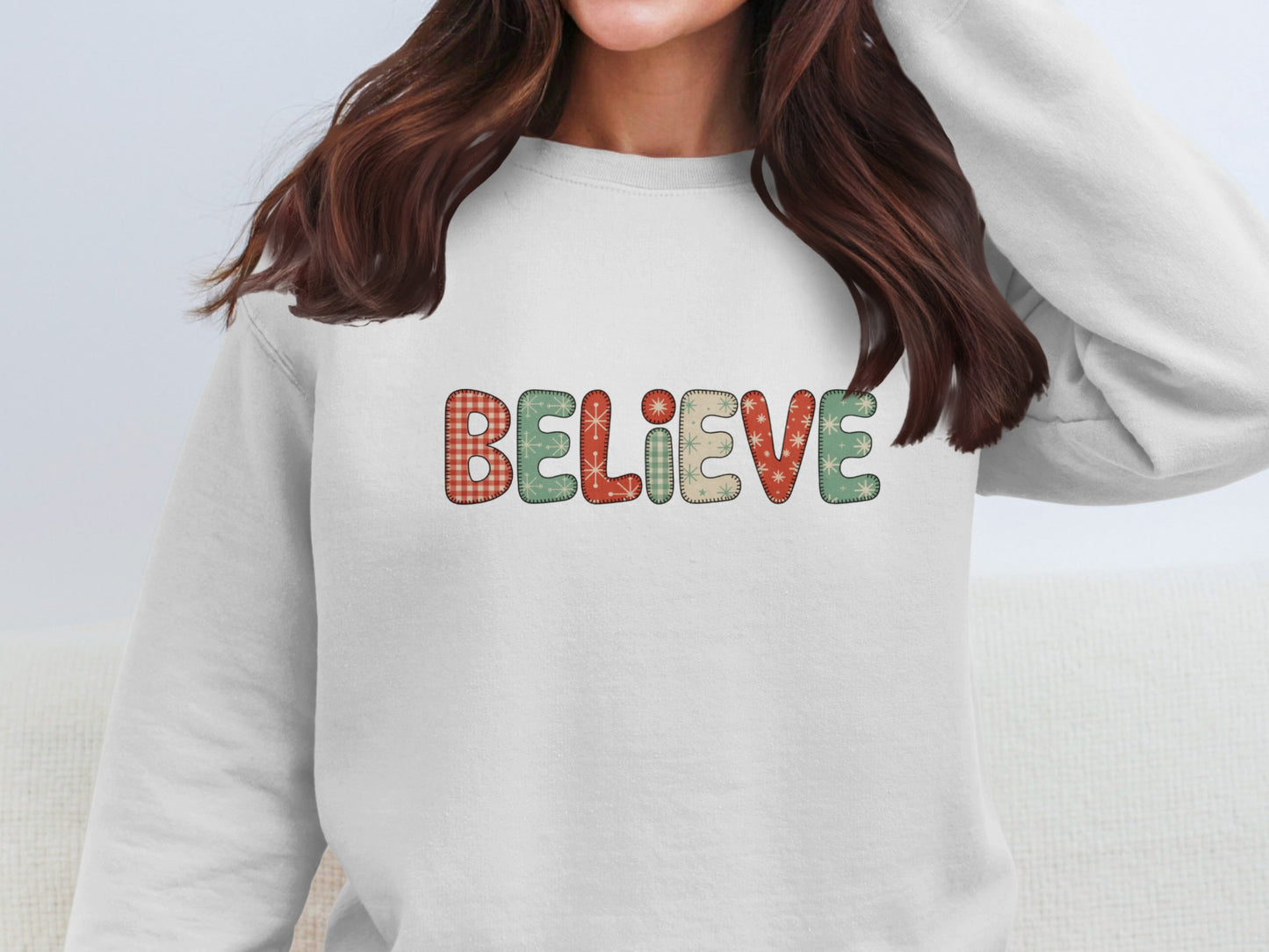 Festive BELIEVE Sweatshirt for Holiday Season