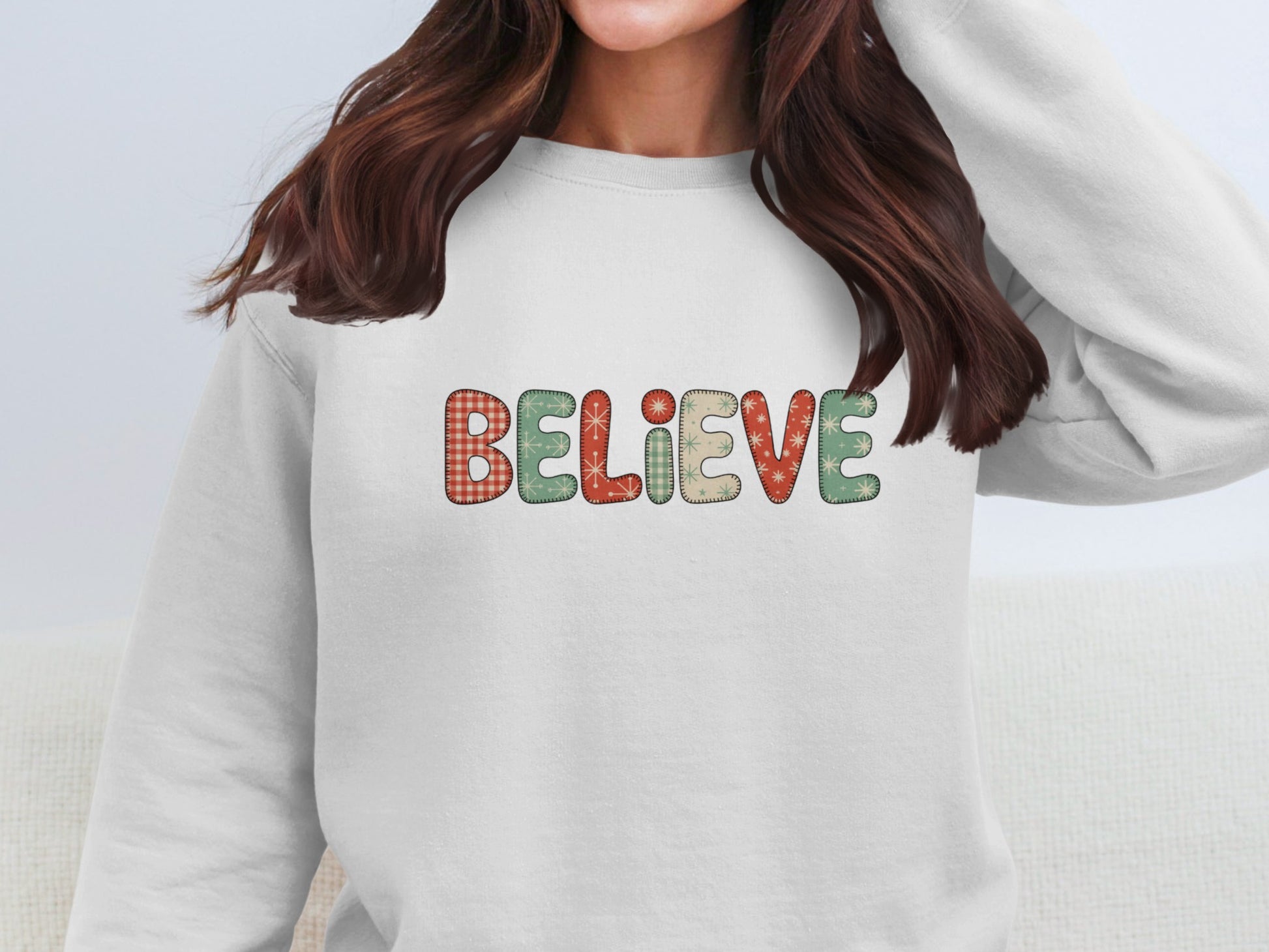 Festive BELIEVE Sweatshirt for Holiday Season