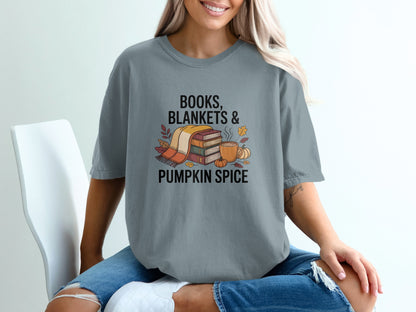 Books Blankets and Pumpkin Spice T-Shirt product type