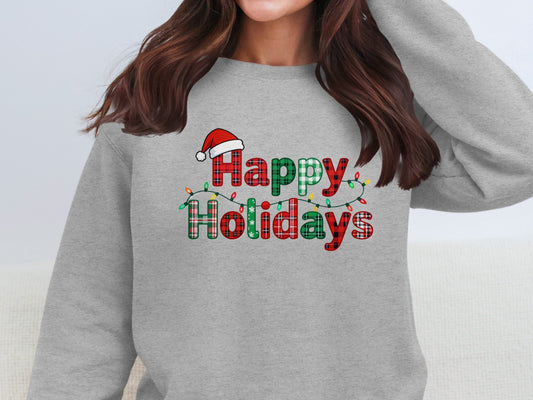 Happy Holidays Sweatshirt Christmas Themed Apparel