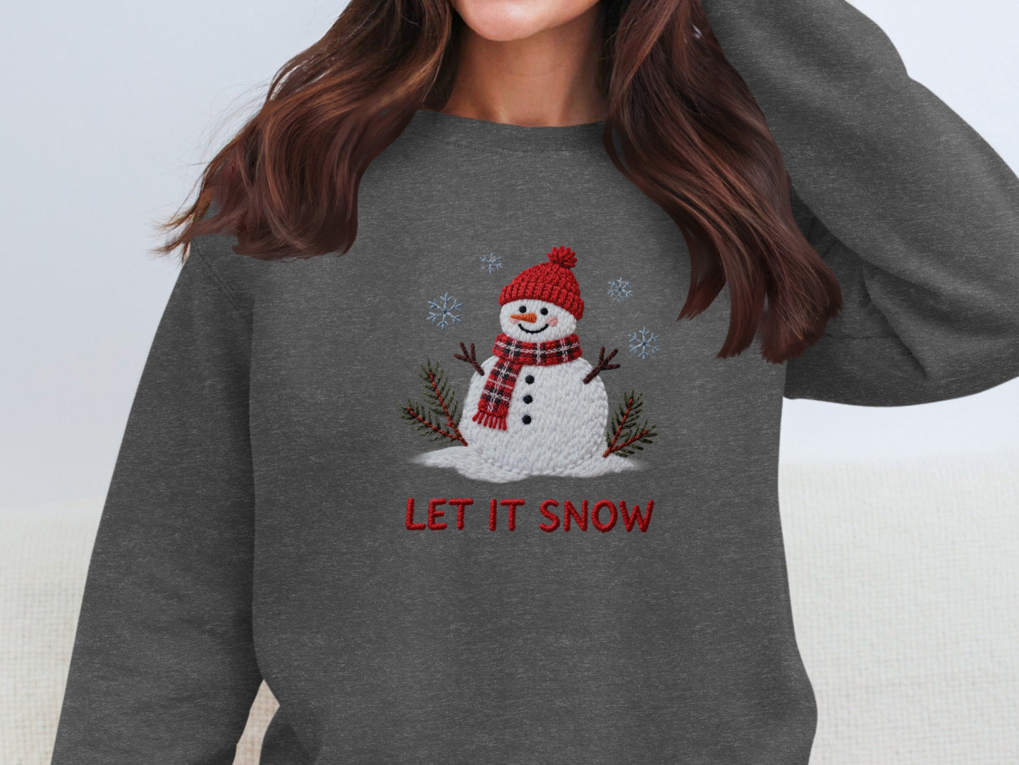 Cute Snowman Let It Snow Graphic Sweater product