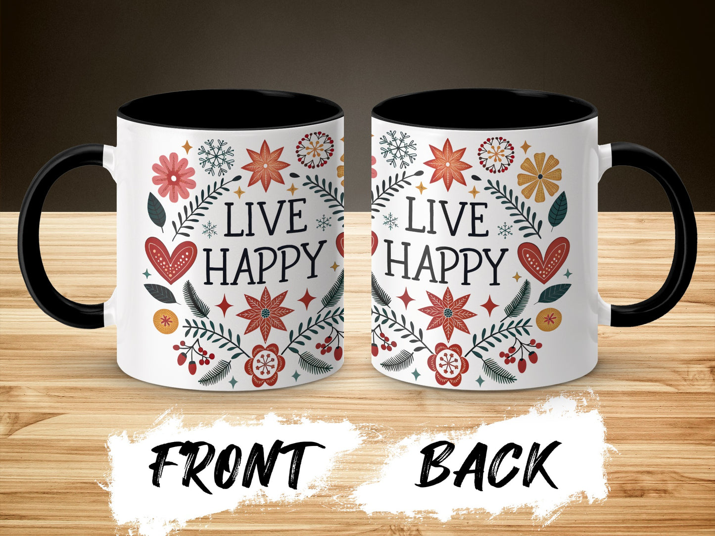 Live Happy Inspirational Statement Mug